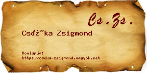 Csóka Zsigmond névjegykártya
